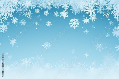 Snowy Christmas winter card mockup, frame, background. Generative AI. © Lux Images