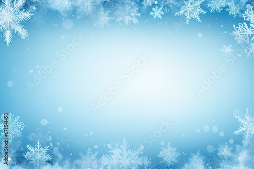 Snowy Christmas winter card mockup, frame, background. Generative AI. © Lux Images