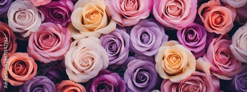 Colorful roses seamless texture background. photo