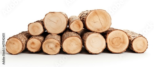 Winter firewood prepared from chopped tree trunks