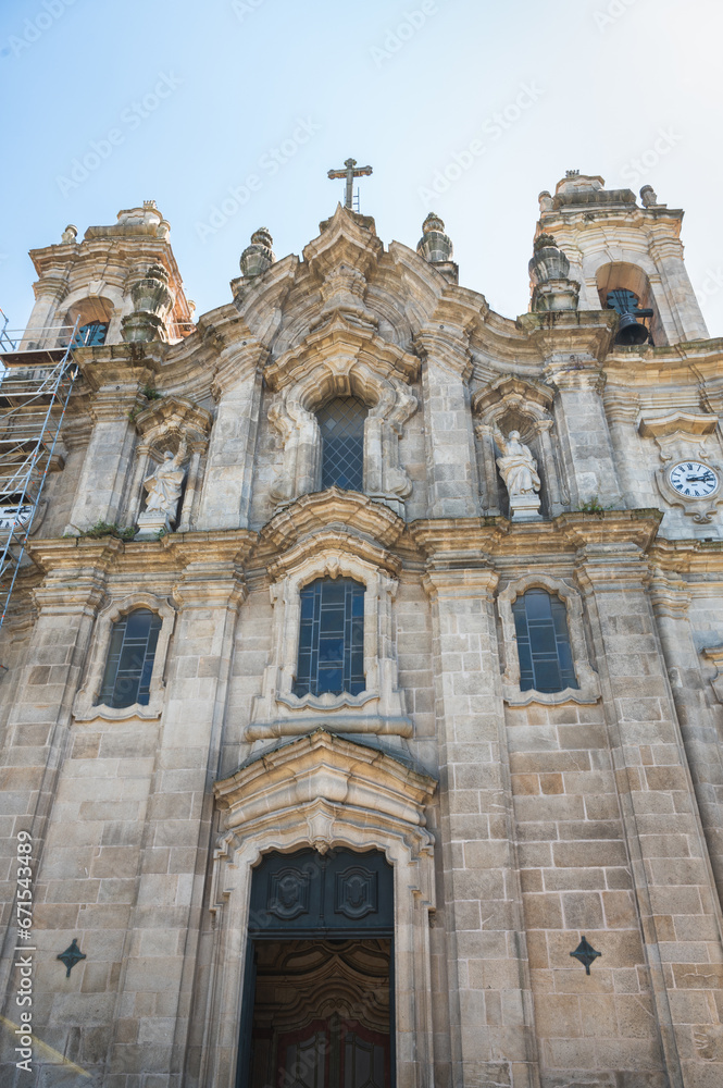 Church in Braga, Northern Portugal, close up of the building, selective focus