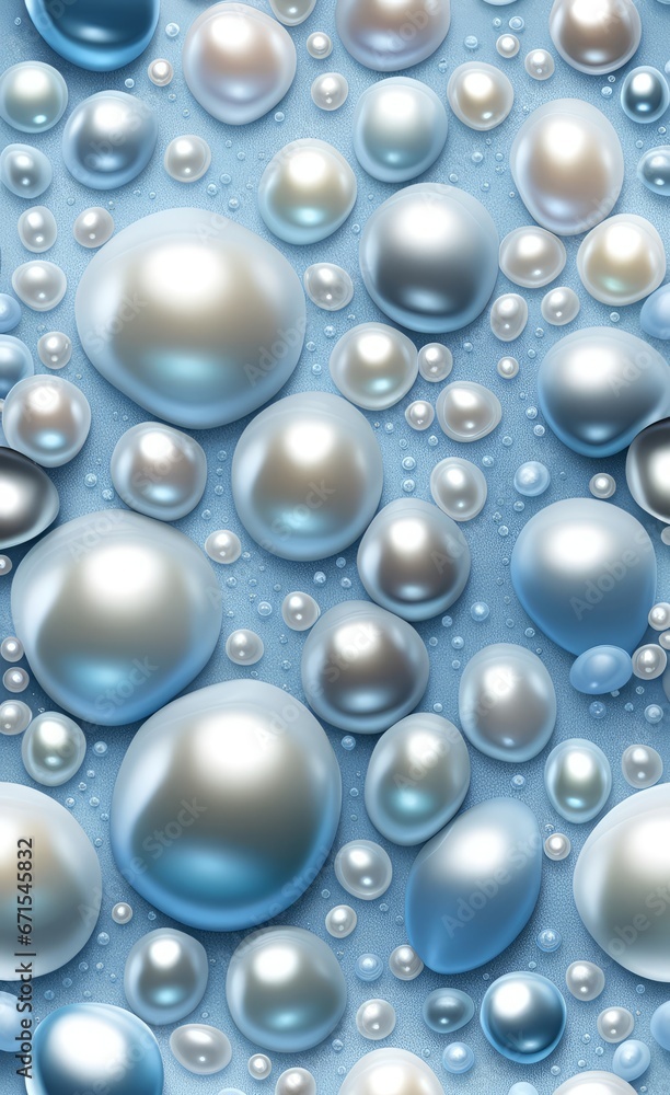 Abstract background with white and blue pearls. .ai