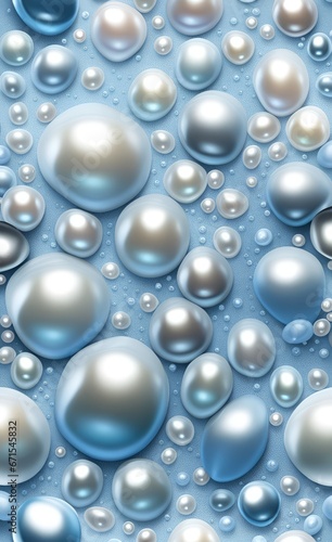 Abstract background with white and blue pearls. .ai