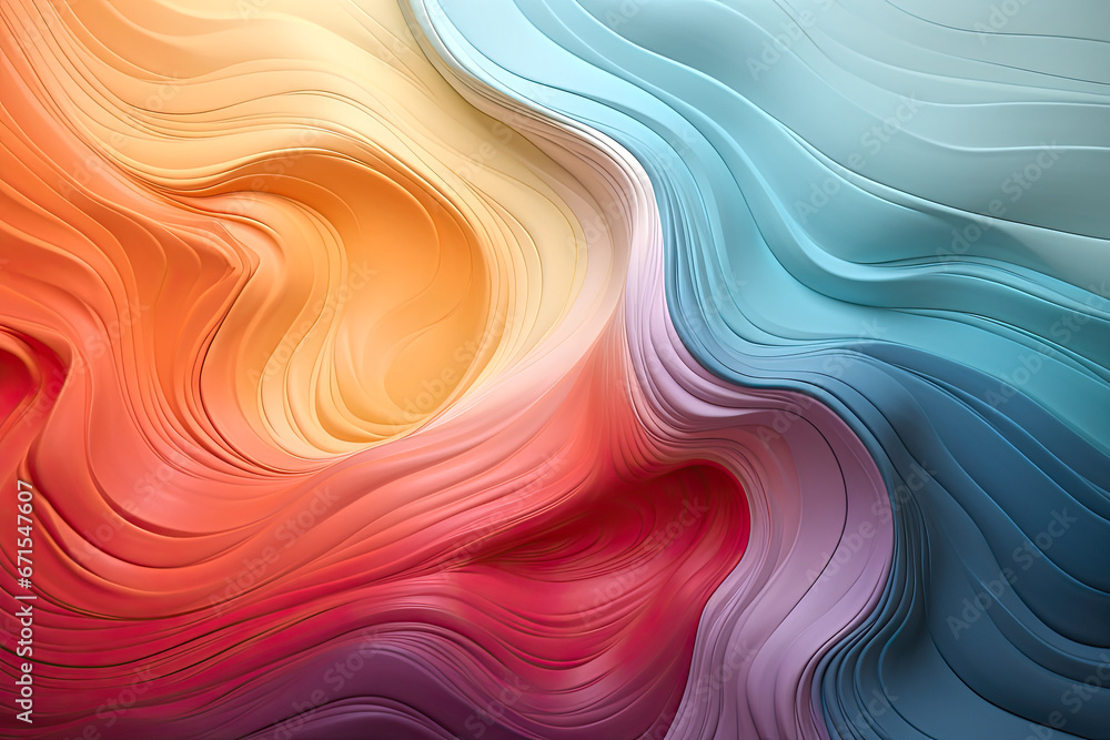 Obraz premium Swirling thick multicolored paint. 