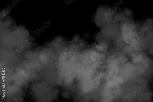White fog or smoke on dark copy space background. for modern advertising graphics and website illustration