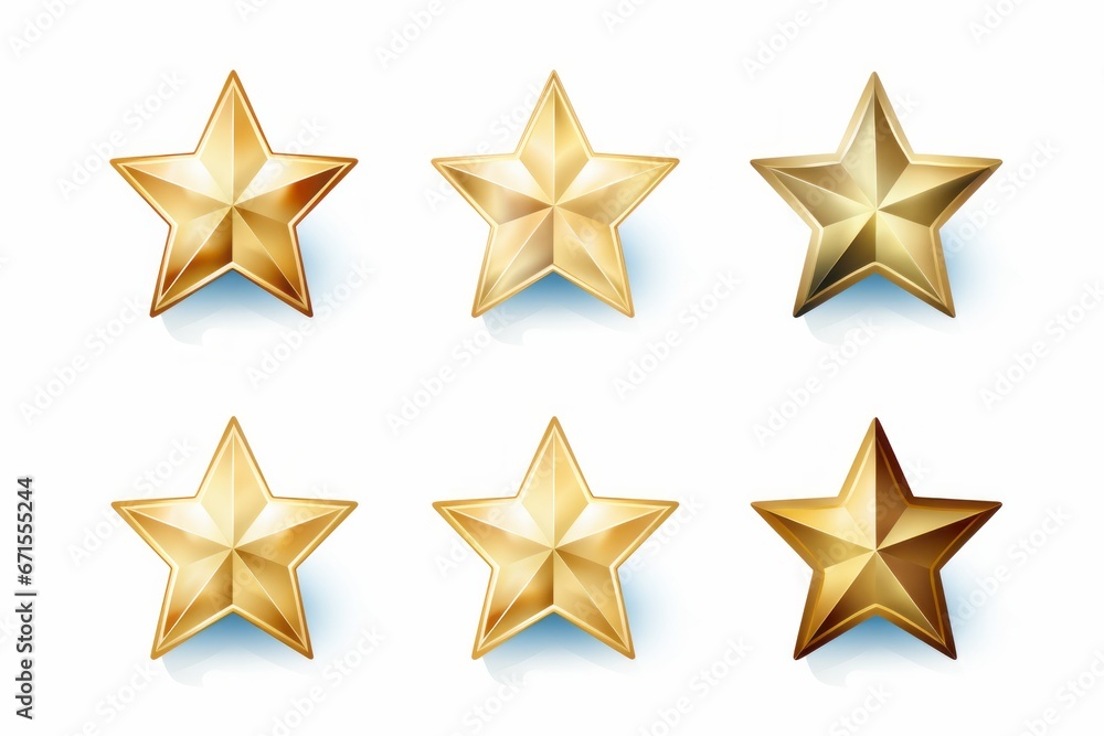 Obraz premium Set of six golden stars isolated