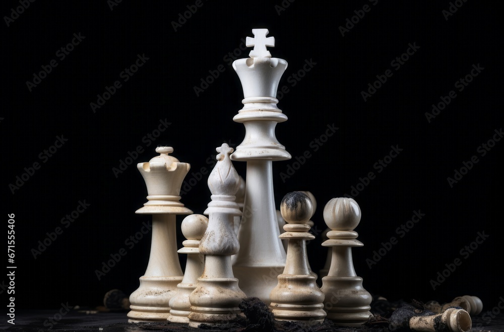 Chess king standing victorious, embodying the pinnacle of tactical mastery in the classic game of strategy. Chess king standing victorious, embodying the pinnacle of tactical mastery in the classic game of strategy.