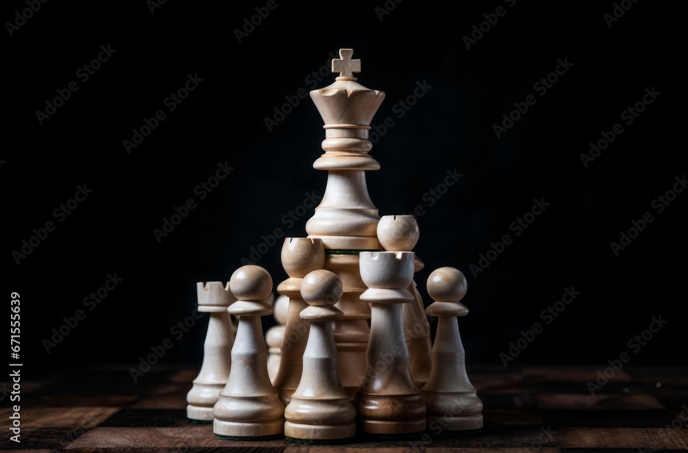 Chess king standing victorious, embodying the pinnacle of tactical mastery in the classic game of strategy. Chess king standing victorious, embodying the pinnacle of tactical mastery in the classic game of strategy.
