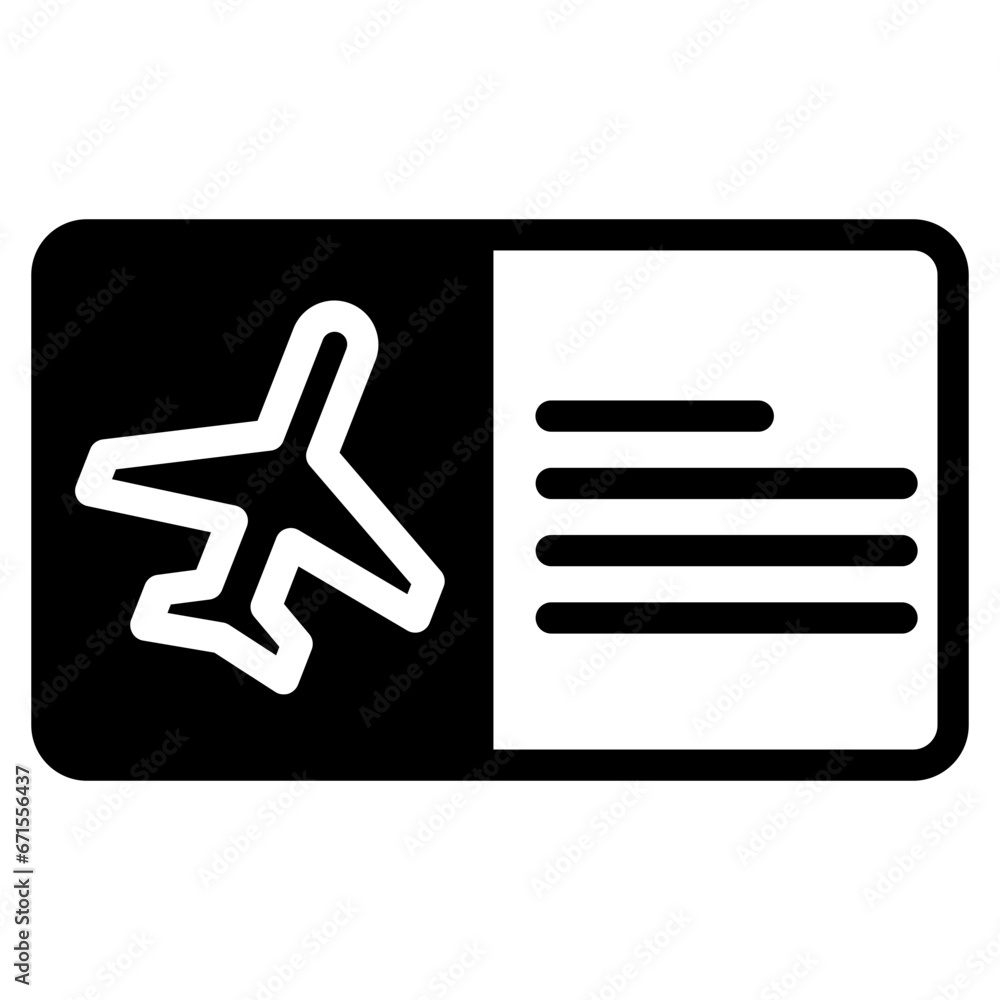 ticket airplane dualtone icon