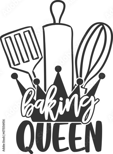 Baking Queen - Kitchen Illustration