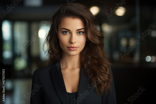 Generative AI picture portrait of amazing gorgeous office worker young woman