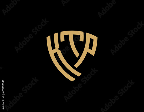 KTP creative letter shield logo design vector icon illustration