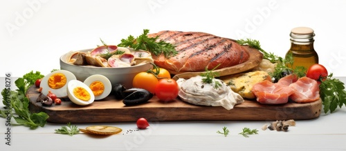 Mediterranean cuisine includes eggs chips ham fish snails and bananas