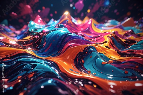 Abstract Background with Color Waves with generative ai