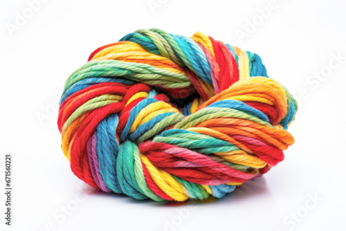 Wallpaper Mural A close-up of colorful crochet thread, showcasing the vibrant shades of blue, yellow, and green, offering a delightful texture and pattern for craft and needlework enthusiasts. Torontodigital.ca