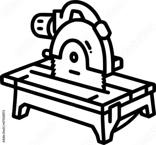 Carpentry saw machine vector icon. filled flat sign for mobile sign, symbol, vector, art