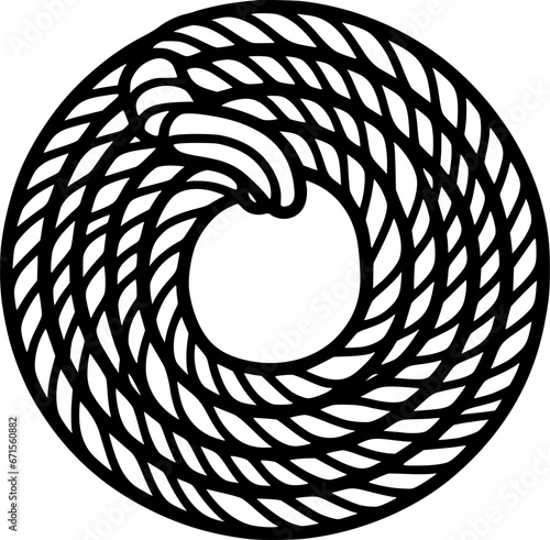 Coiled rope icon vector, filled flat sign, solid pictogram isolated sign, symbol, vector, art