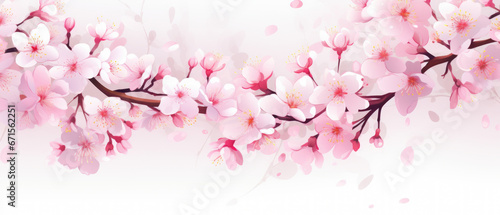 Cherry blossom in full bloom. Cherry flowers in small clusters on a cherry tree branch, fading in to white. Shallow depth of field. Focus on center flower cluster. © Ruslan Gilmanshin