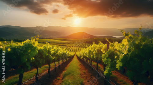 vineyard with wine grapes