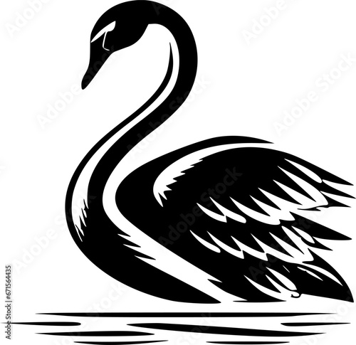 Swan | Minimalist and Simple Silhouette - Vector illustration