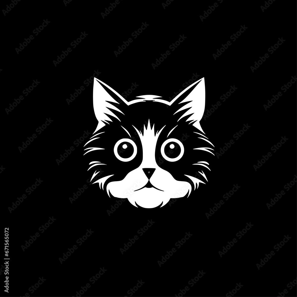 Fototapeta premium Cat - Black and White Isolated Icon - Vector illustration
