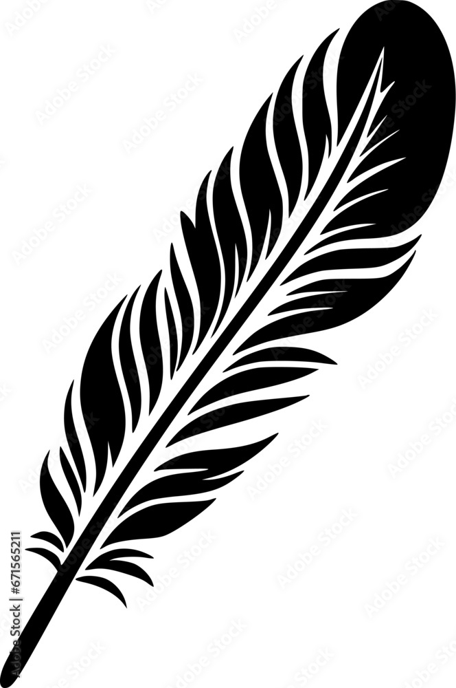 Fototapeta premium Feather | Minimalist and Simple Silhouette - Vector illustration