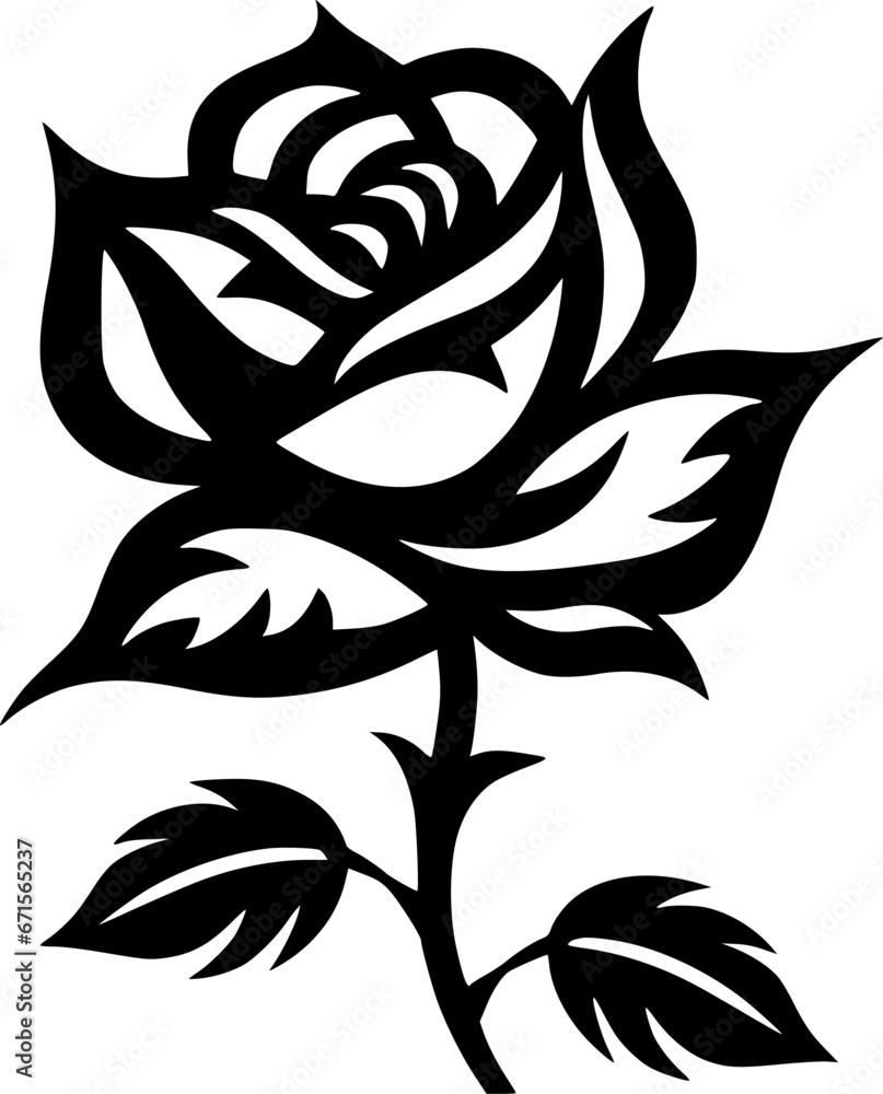 Flower - Black and White Isolated Icon - Vector illustration Flower - Black and White Isolated Icon - Vector illustration