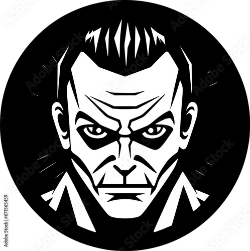 Horror - Black and White Isolated Icon - Vector illustration