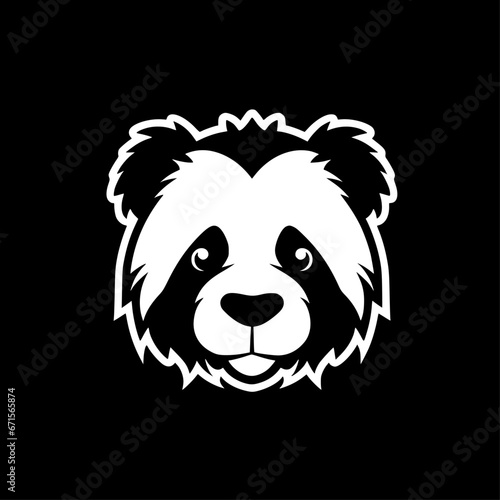 Panda - Black and White Isolated Icon - Vector illustration