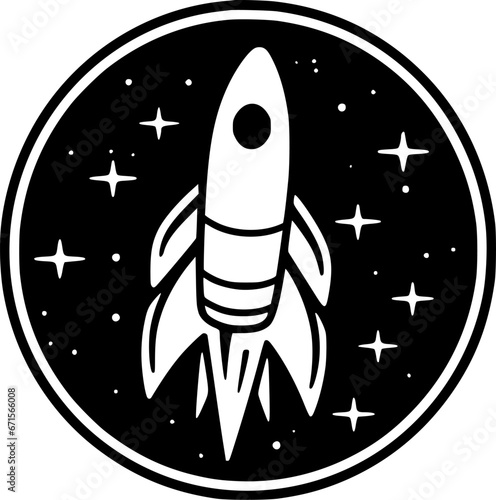 Rocket - Minimalist and Flat Logo - Vector illustration