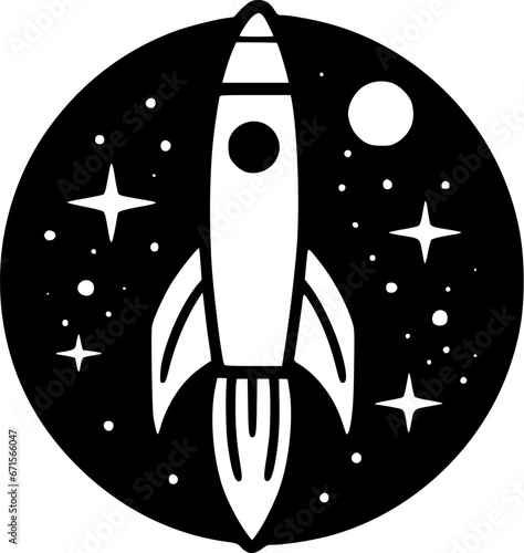 Rocket - Minimalist and Flat Logo - Vector illustration