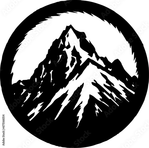 Mountains   Black and White Vector illustration