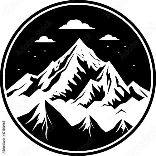 Mountain | Black and White Vector illustration
