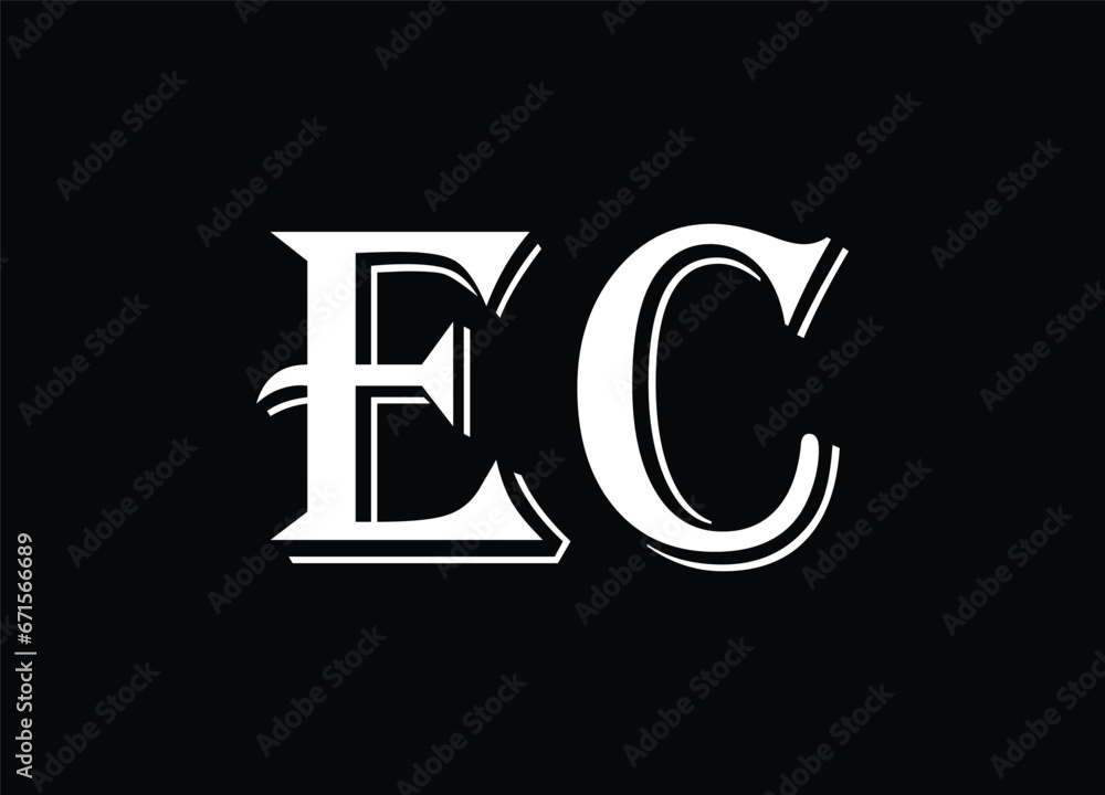 EC letter logo and monogram logo EC letter logo and monogram logo