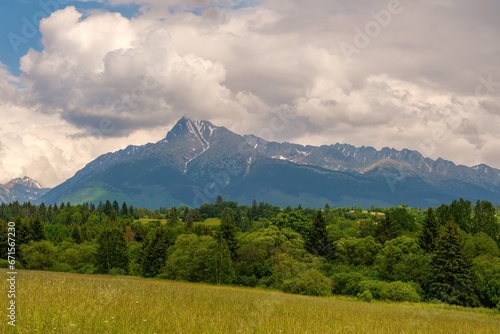 High Tatras mountains national park in Slovakia. Peak Krivan (2494m),symbol of Slovakia in High Tatras mountains, Slovakia. Beautiful mountains