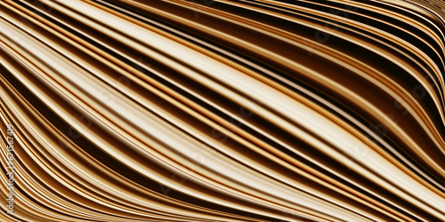 curved parallel stripes in metallic gold bronze orange and shades of brown wide format