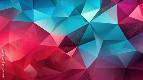 Low Poly Triangle Mosaic Background in Exuberant Fuchsia