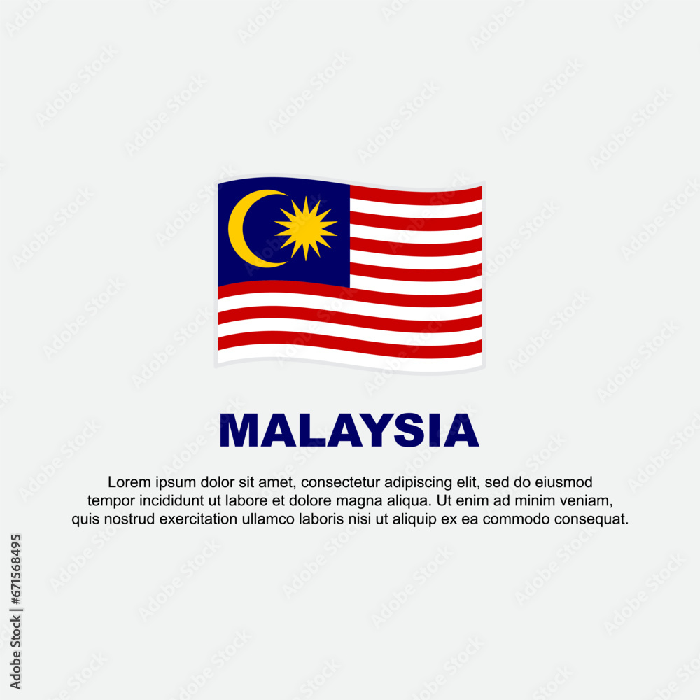 Malaysia Flag Background Design Template. Malaysia Independence Day Banner Social Media Post. Malaysia Background
