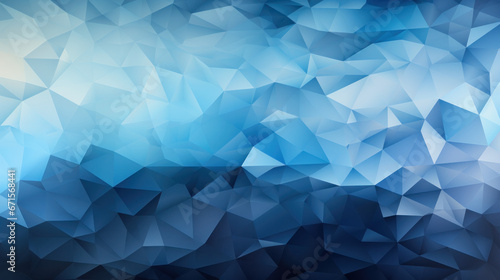 Low Poly Triangle Mosaic Background in Celestial Blues
