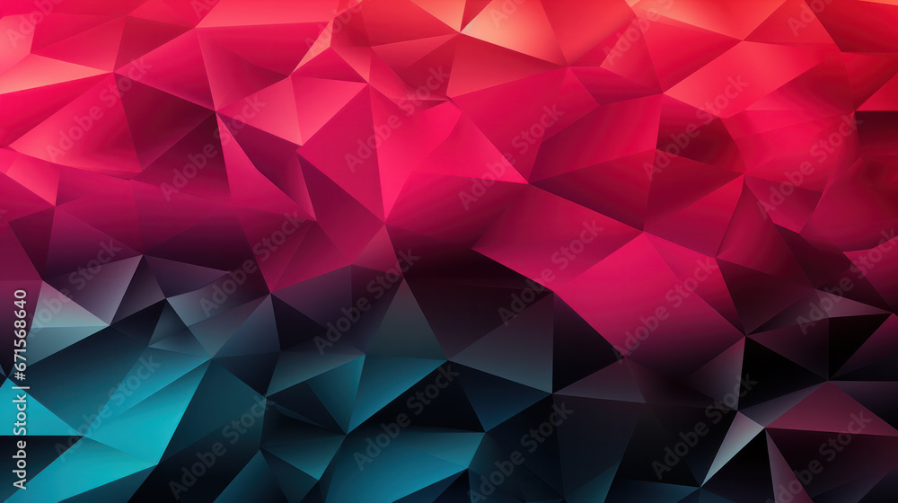 Fototapeta premium Low Poly Triangle Mosaic Background in Fiery Hot Pink