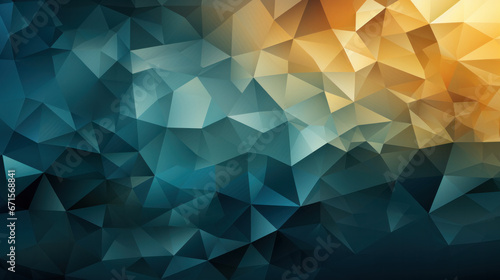 Low Poly Triangle Mosaic Background in Mesmerizing Teal photo