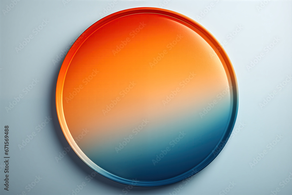 Color gradient plate on plain background. 