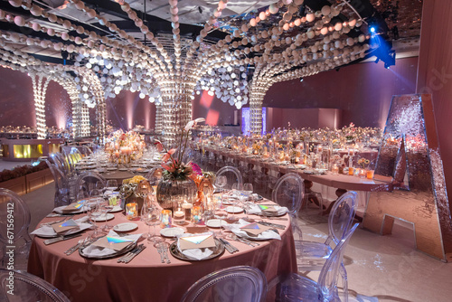 Wedding decoration and floral decorations.