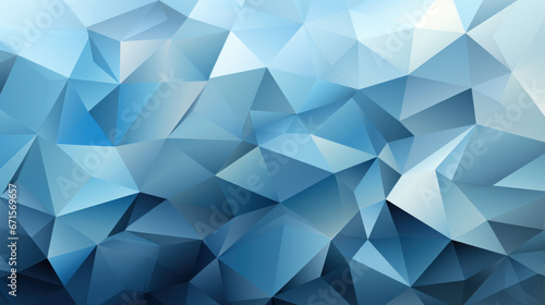 Low Poly Triangle Mosaic Background in Ice Blue