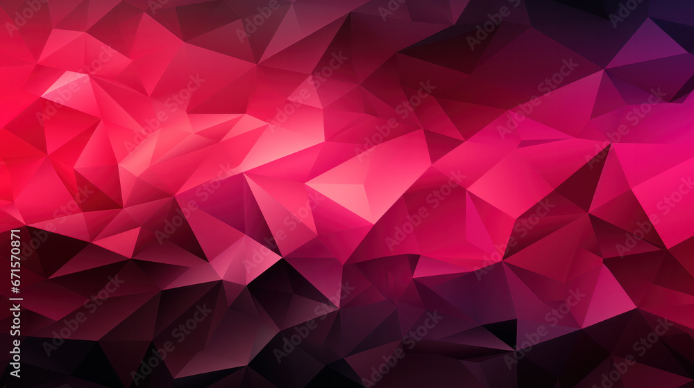 Obraz premium Low Poly Triangle Mosaic in Energetic Magenta