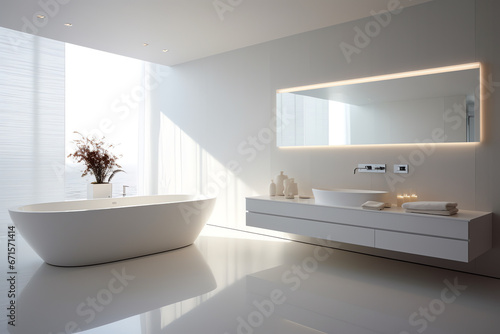 Minimal design interior of modern contemporary bathroom