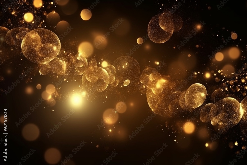 Golden particles bokeh decorative background Golden particles bokeh decorative background