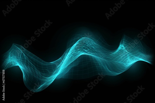 Blue light wave effect on transparent background