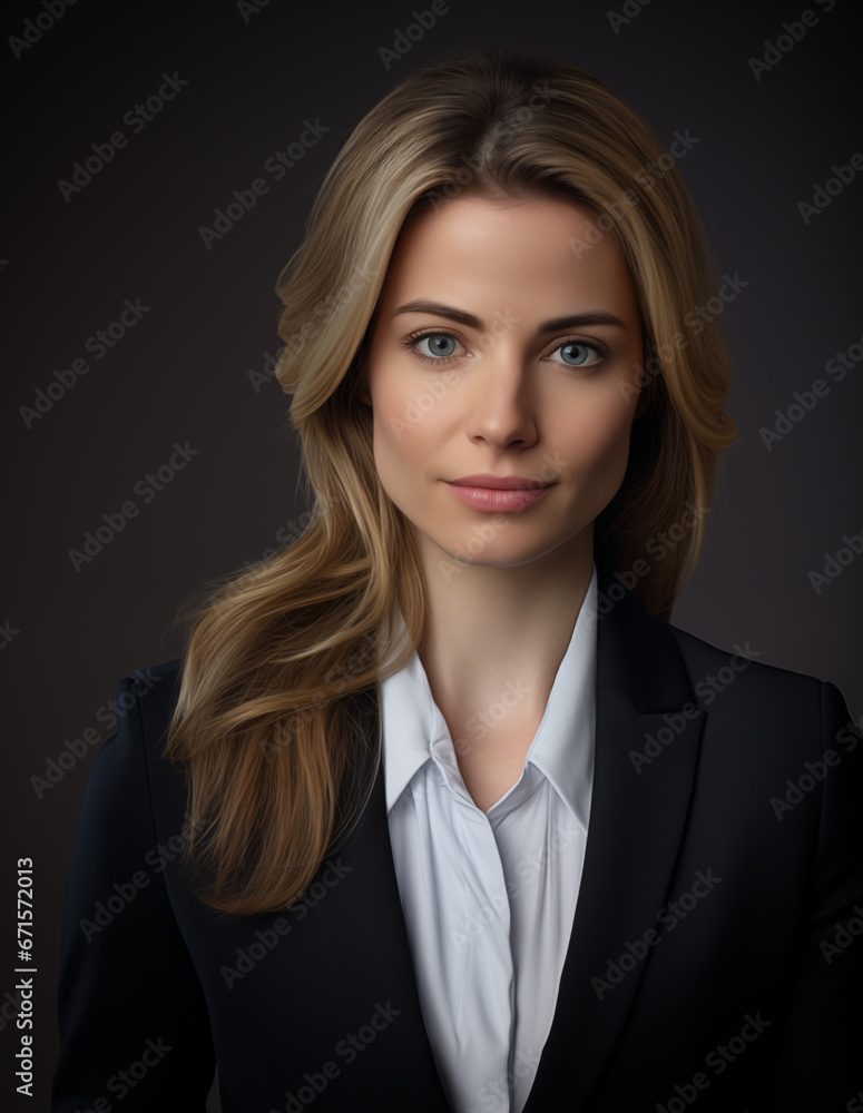 Portrait of young attractive businesswoman looking at camera generative ai Portrait of young attractive businesswoman looking at camera generative ai