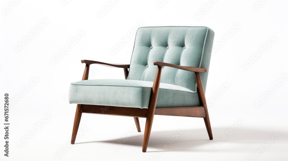 Closeup of mint lounge chair. Modern minimalist home living room interior. materials for furniture finishing Closeup of mint lounge chair. Modern minimalist home living room interior. materials for furniture finishing